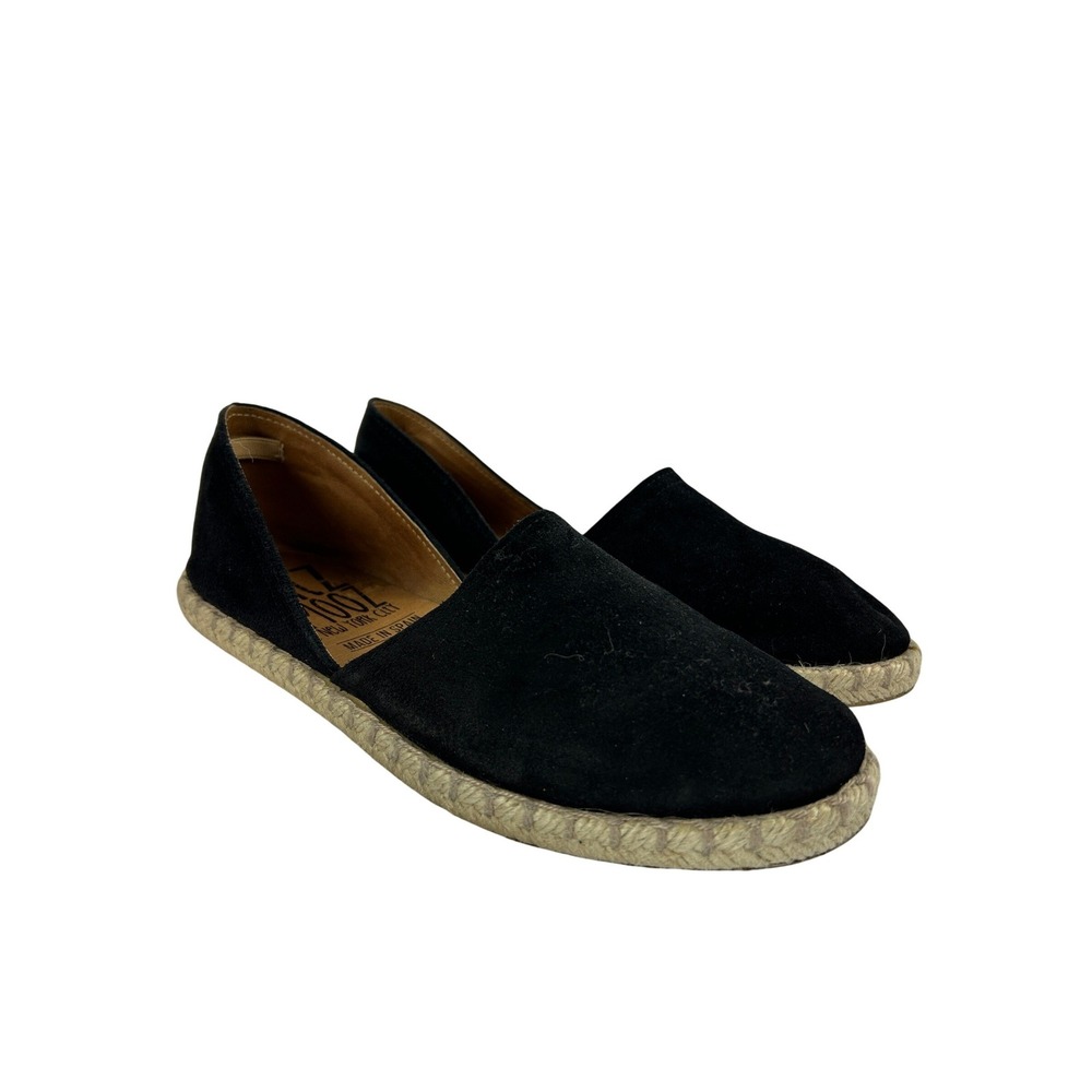 Miz Mooz Minimalist Black Suede Espadrille Flats d'Orsay Jute‎ Sole Size 37